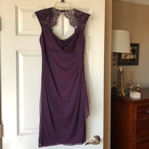Eggplant Dress with Lace Detailing
